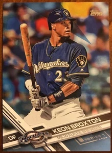 Keon Broxton - 2017 Topps FATHER'S DAY BLUE [17/50] #182 - MILWAUKEE BREWERS - Bild 1 von 2