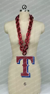 New MLB TEXAS RANGERS Jumbo Big RED Fan Chain Necklace Foam - Picture 1 of 3