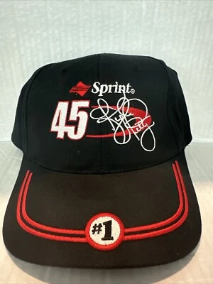 Gorra de béisbol Kyle Petty Sprint #45 Nascar negra y roja correa ajustable Foto 1 de 4