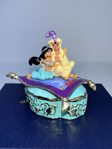 Disney Parks Arribas Brothers Jasmine & Aladdin Magic Carpet Jeweled Trinket Box - Picture 1 of 17