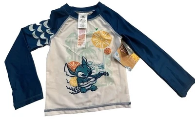 NUEVO CON ETIQUETAS Disney Store Stitch Rash Guard Nadar Camisa para Sol con FPS 50 Niñas 4T Niños Foto 1 de 4