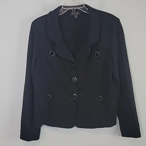 Blazer St. John Cuatro Bolsillos Esmalte Botón Negro Talla 14 - Imagen 1 de 5