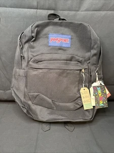 JanSport Backpack Book Bag Black Corduroy Laptop Cross Town Plus Remix Water - Picture 1 of 3