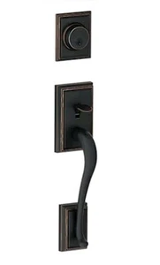 SCHLAGE F58 ADD 716 Addison Exterior Handleset with Deadbolt Aged Bronze - Picture 1 of 5