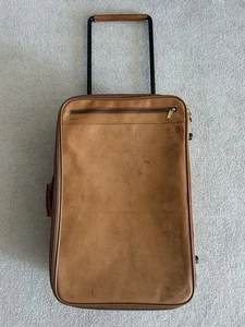 Hartmann Limited Edition Tan Belting Leather Carry On Rare Luggage Wheeling 22" - Picture 1 of 12