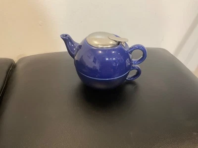 Certified International Blue Tea Pot 17Oz Kitchenware NWOT Stainless Infuser - Image 1 of 3