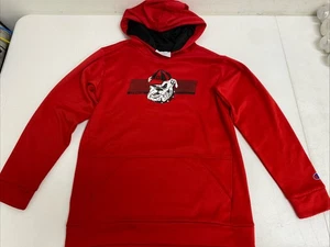 Georgia Bulldogs Champion Hoodie Large Youth Red Polyester Activewear Football - Picture 1 of 11