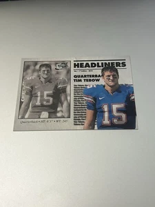 2010 Press Pass Portrait Edition - Headliners Tim Tebow #HL-34 (RC) Checklist - Picture 1 of 2