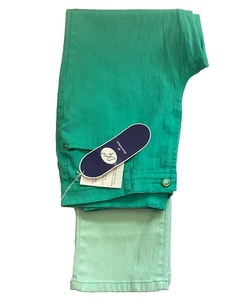 DIANE GILMAN JEANS GREEN 10P TWO TONE NWT STRETCH - Picture 1 of 13