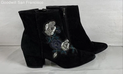 Botines de mujer Steven By Steve Madden Brooker BRO001D1 de cuero negro al tobillo 9M Foto 1 de 4