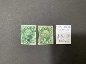 USA Briefmarken. 1851 - 1856. Scott 13. Gebraucht #c704 - Bild 1 von 2
