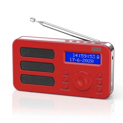 DAB/DAB+ Digital & FM Portable Radio Alarm Clock Rechargeable - August MB225 - Image 1 of 4