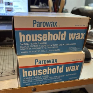 lot 2 Boxes Vintage Parowax Household Candles Skis Surf Boards Paraffin Wax 2 lb - Picture 1 of 2