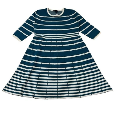 Lane Bryant A-Line Sweater Dress Plus Size 14/16 Blue White Stripes NWT $79.95 - Image 1 of 4