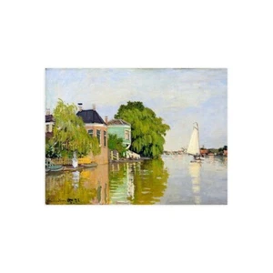 Stampa su Tela su Carta Poster o Quadro Claude Monet Houses on the Achterzaan (d - Picture 1 of 2