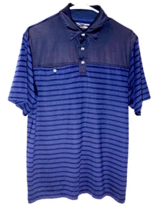 Polo de golf Callaway | Rayas azules y negras | Poliéster mediano para hombre - Imagen 1 de 6