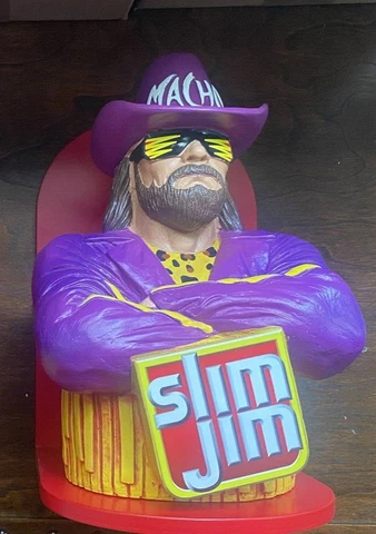 NEW PURPLE Macho Man Randy Savage Slim Jim Store Display WWE WCW Mint Cond Cover