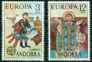ANDORRA (SPANISH)-1975– ORDINO CHURCH PAINTINGS -VF** - Picture 1 of 1