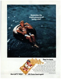 PRINT AD, 1998 Frito Lay WOW Potato Chips Lazy River Inner Tube Simple Pleasures - Picture 1 of 1