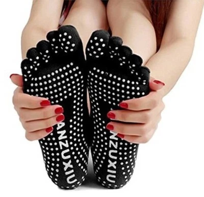 MARKENLOS Damen SPORTS Yoga Zehen Socken Rutschfeste Fünf Finger Ballett Fitness Baumwolle