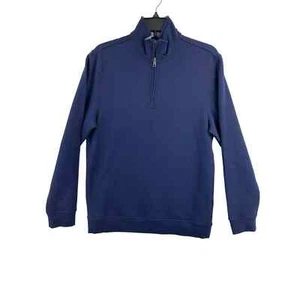 CLUB ROOM Mens Stretch Quarter-Zip Fleece Sweatshirt Blue Size Small - Picture 1 of 10