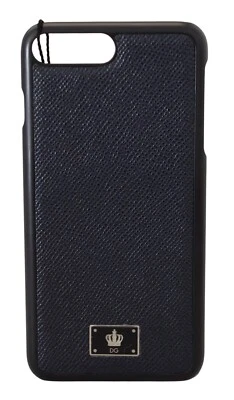 DOLCE & GABBANA Phone Case Cover Blue DG Silver Logo iPhone 7-8 Plus RRP $300 - Image 1 of 4