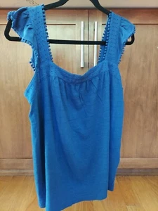 Style Co Neu mit Etikett Damen Sky Dream blau bestickt Flatterärmel Tanktop Medium - Bild 1 von 12