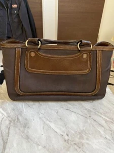Celine Boogie Handbag Purse Satchel Canvas Leather in Brown USED Good Condition - Picture 1 of 8
