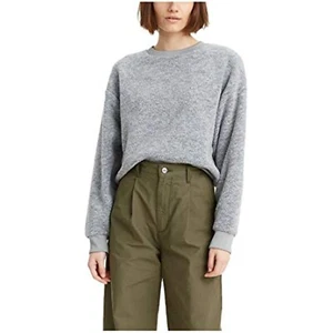 Levi's Meadow Fleece Rundhalsausschnitt Langarm Damenpullover Schornstein grau GRÖSSE S - Bild 1 von 3