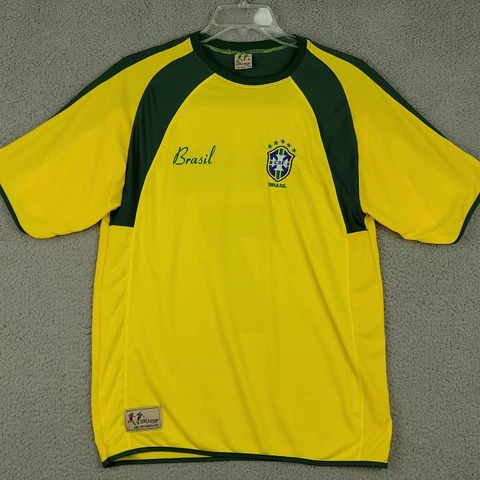 Dupla Sport Jersey Mens Size G (Lg) Yellow Brazil Robinho #7 Futbol Soccer Shirt Cover