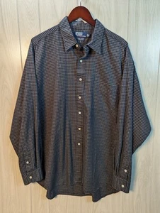 Polo Ralph Lauren Shirt Men 2XL Blue Plaid Button Down Lowell Sport Blue Pony - Picture 1 of 5