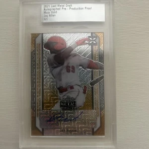 JAY ALLEN 2021 Leaf Metal Draft Mojo Gold! Production Proof Auto 1/1 Reds 🔥 - Picture 1 of 2