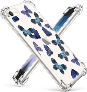 Flor Transparente Compatible iPhone SE 2022 TPU Delgado Transparente Flexible Mariposa - Imagen 1 de 6