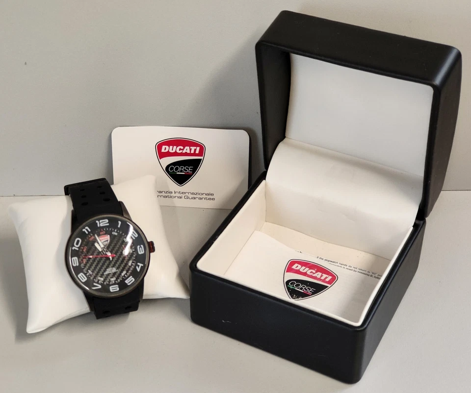 DUCATI Corse OROLOGIO POLSO Sport 3 ATM quartz Vintage Wrist Watch NEW in BOX Foto 1 de 4