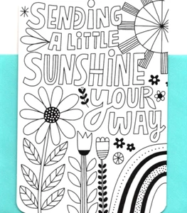 Encouragement Coloring Color Activity Sending Sunshine Hallmark Greeting Card - Picture 1 of 3