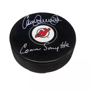 CLAUDE LEMIEUX Signed & Inscribed New Jersey Devils Puck - CONN SMYTHE - Picture 1 of 2