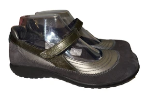 Naot Kirei Suede Black Silver Olive Green Mary Jane Women Shoes EU38 AU/US7.5 - Picture 1 of 13