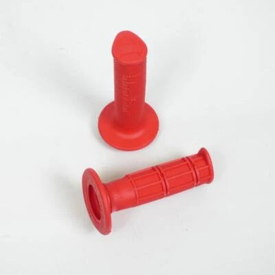 Paire poignée Domino caoutchouc rouge spéciale pour moto cross enduro - Photo 1/2