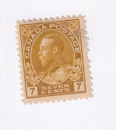 CANADA # 113 VF-MH  7cts OLIVE BISTRE ADMIRAL CAT VALUE $80 (VCC55653) - Image 1 of 1