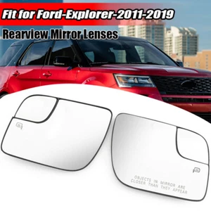 1Pair Left Right RH Heated For 11-19 Ford Explorer Side View Wing Mirror Glass ` - Picture 1 of 9