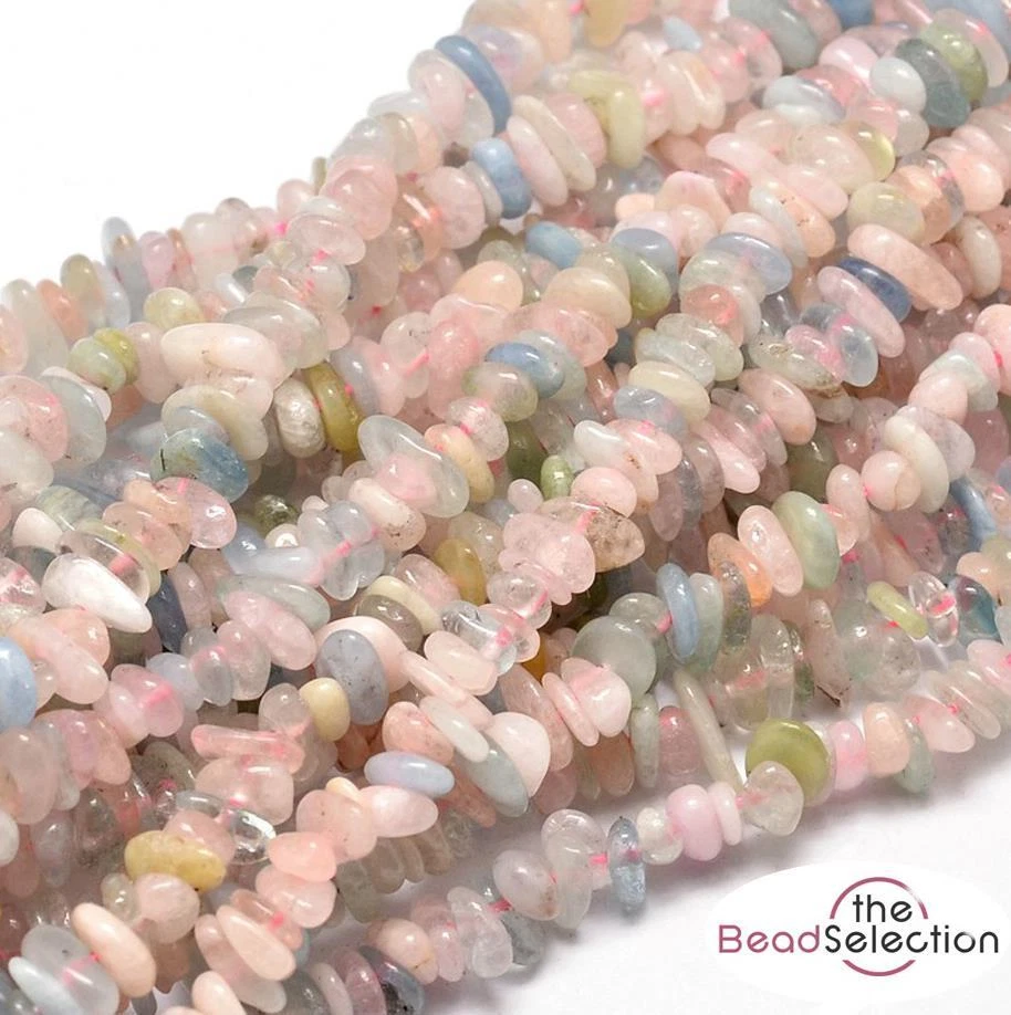 THEBEADSELECTION 100 MORGANITE GEMSTONE TUMBLED NUGGET CHIP BEADS 6mm - 14mm GC28