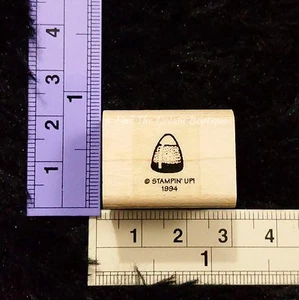 Retired 1994 Stampin Up Candy Corn Stamp Only Rubber Wood Mounted Halloween - Picture 1 of 2