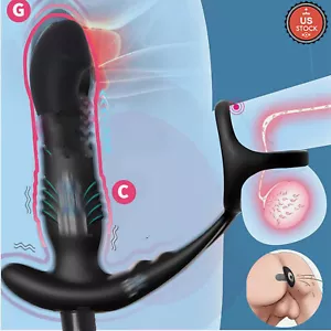 Männer Cock Penisring P-Spot Vibrator Anal-Plug Butt Dildo Prostata Sexspielzeug - Bild 1 von 20