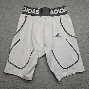 Adidas Compression Shorts Youth Medium White Pull On Athletic - Picture 1 of 14