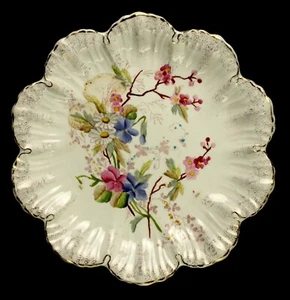 Antique Franz Anton Mehlem Bonn Rhein Porcelain Floral Dinner Plate   9-1/2" - Picture 1 of 5