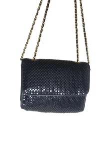 Elegante bolso de noche pequeño de malla negra con correa de cadena Whiting & Davis - Imagen 1 de 2