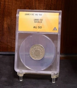 1883 Shield Nickel - ANACS AU50 (#57694-L) - Picture 1 of 12