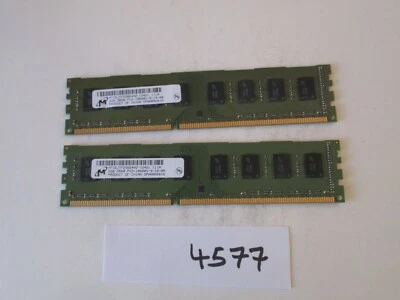 Micron 2x2Gb=4Gb PC3-10600 1333Mhz DDR3 Desktop Memory RAM (4577) - Image 1 of 2