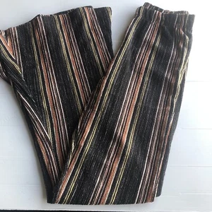 Ghanda Flares Size Small Elastic Waist High Rise Striped EUC - Picture 1 of 4