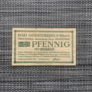German Notgeld. Used Emergency Pfennig Currency. Post WW1 WWI Era Old Banknote. - Picture 1 of 4